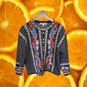 Icelandic Wool Floral Lined Jacket‎ Size Large